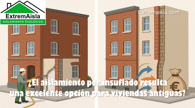 El aislamiento por insuflado resulta una excelente opción para viviendas antiguas